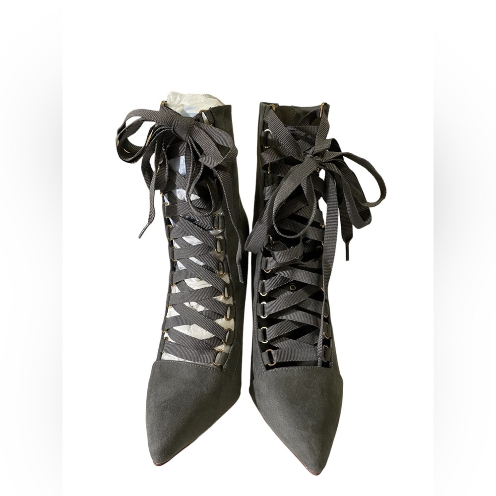 Brand New Miss Lola Shoetique Gray Stiletto Ankle Booties size 5.5